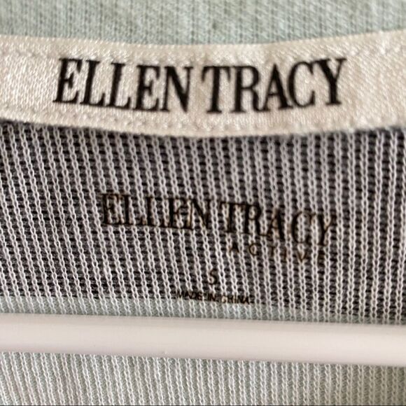 Ellen Tracy Active Long Sleeve Striped Long Sleeve Tee - Picture 3 of 6